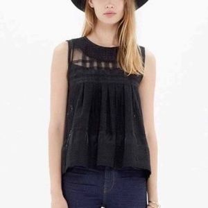 Madewell Ducksheer Tank Black Lace B7195